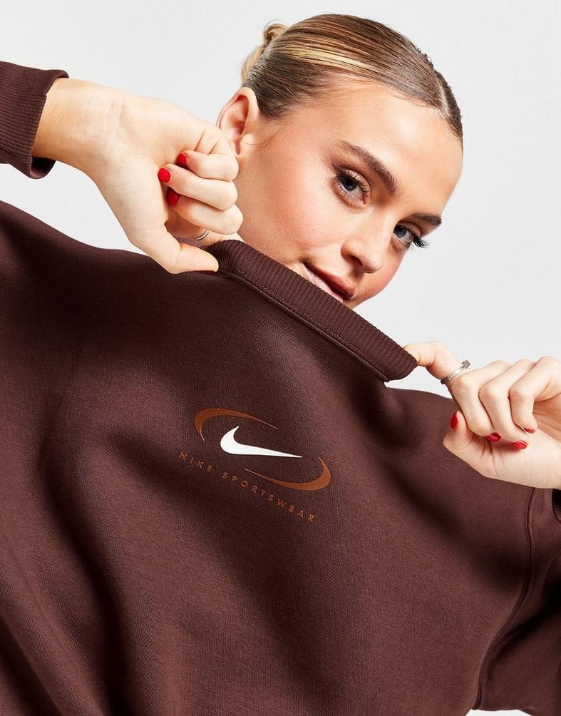 Nike Sportswear Swoosh Oversized Women s Sweatshirt Brown FQ8815 227