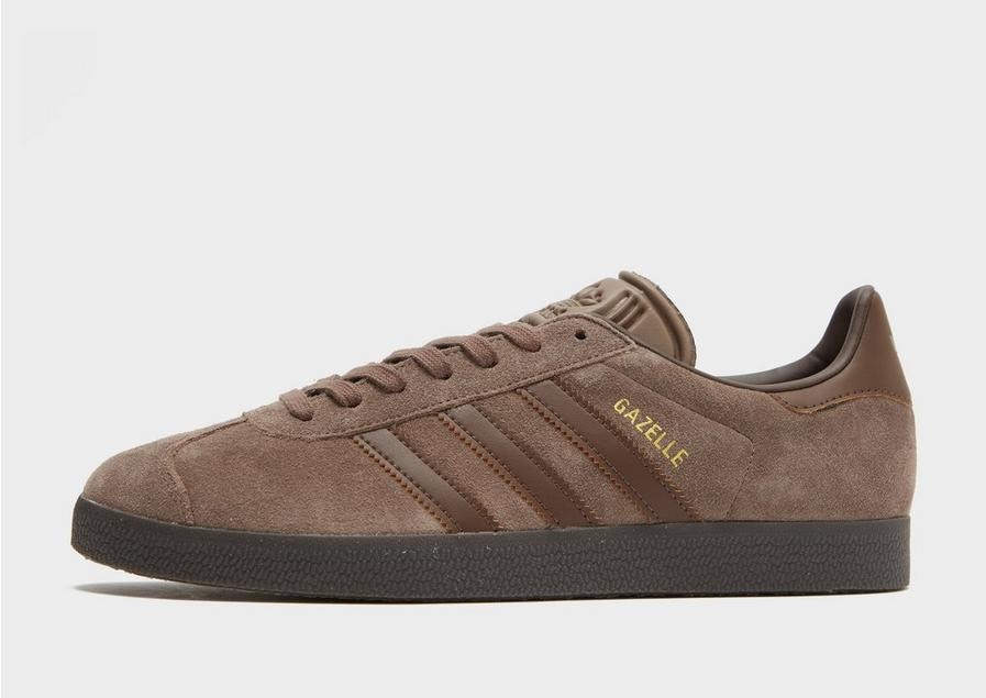 Adidas gazelle mens white leather gum sole best sale