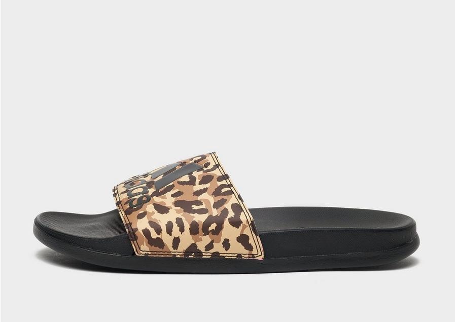 Leopard adidas slides online