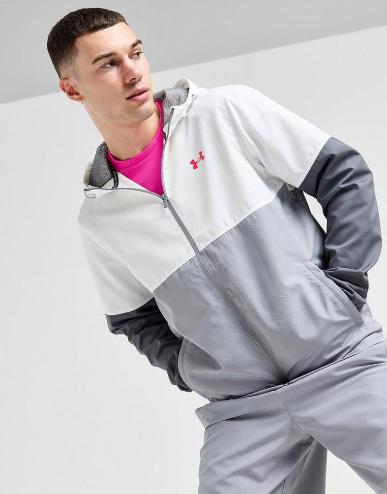 Under Armour Wind Woven Men s Windbreaker Grey White 1385082 100