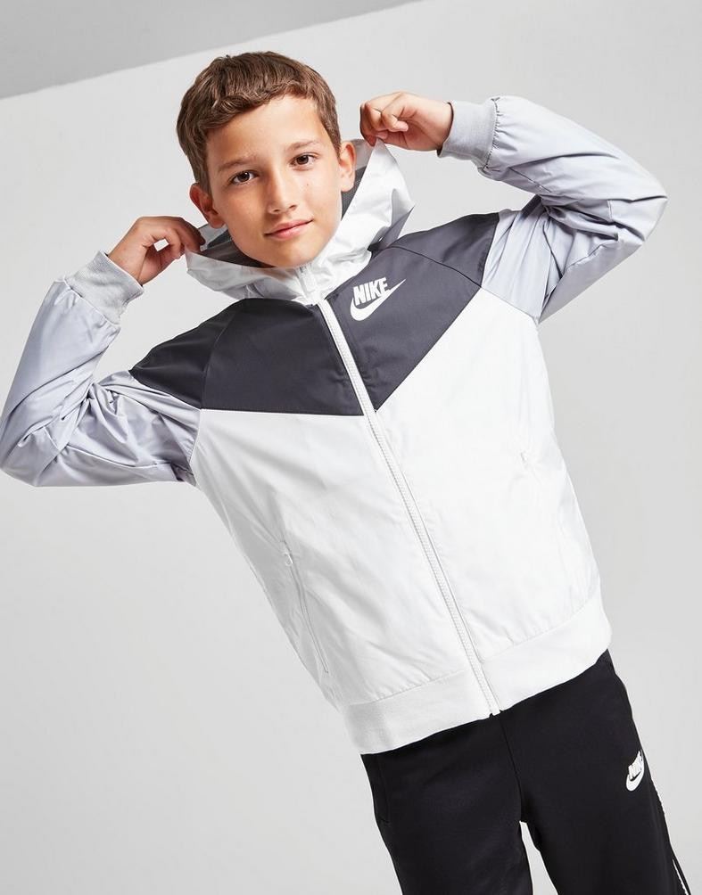 Nike B Nsw Wr Jkt Hd WHITE BLACK WOLF GREY WHITE 850443 102