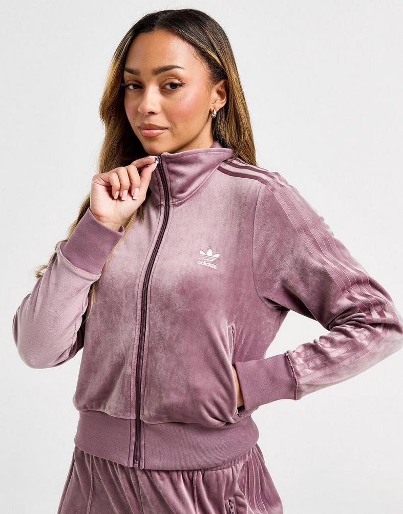 adidas Originals Velour Firebird Women s Track Top Purple JD5489